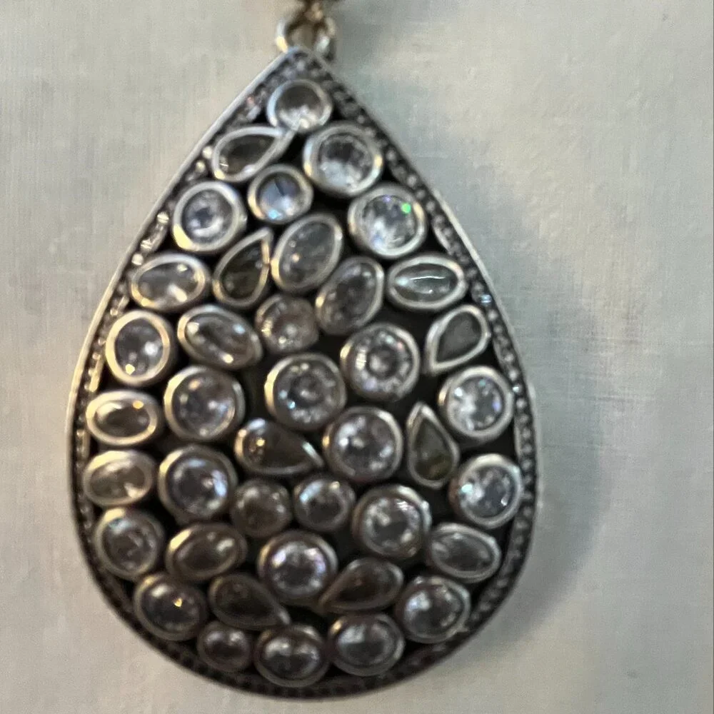 NWT TRISH BECKER FINE JEWELRY PAVE TEARDROP EARRINGS - Picture 5 of 6